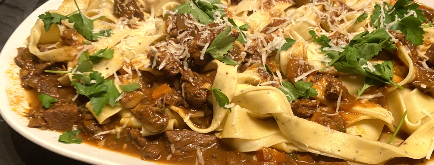 Red Wine Beef Sauce with Ohio City Pasta Pappardelle 